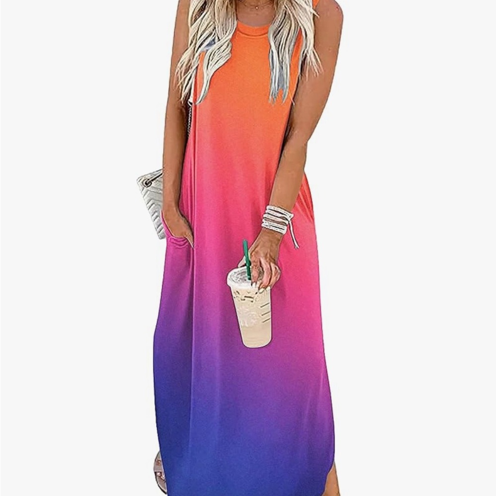 Sleeveless Ombre Maxi Dress